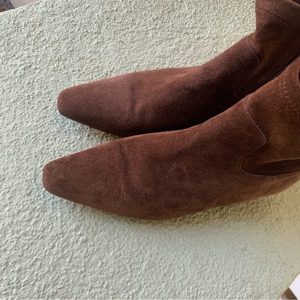 Jason Wu Dark Brown Suede Pointed Toe Ankle Booties - Picture 3 of 15